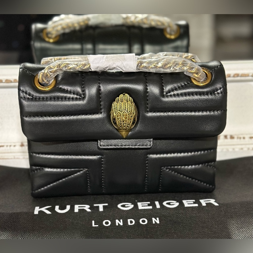 Kurt Geiger Black Leather Mini Kensington Crossbody Bag - Picture 1 of 6